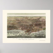 Chicago, IL Panorama Map - 1892b Poster (Voorkant)