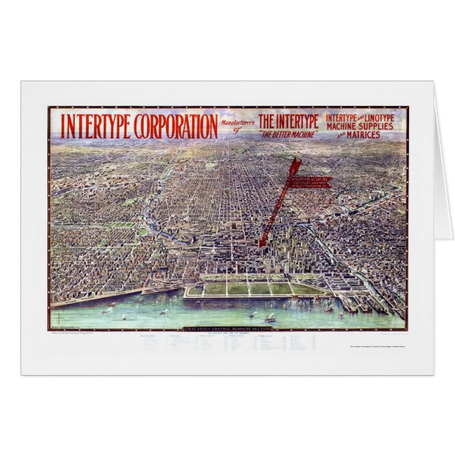 Chicago, IL Panorama Map - 1916 (Voorkant Horizontaal)