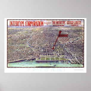 Chicago, IL Panorama Map - 1916 Poster