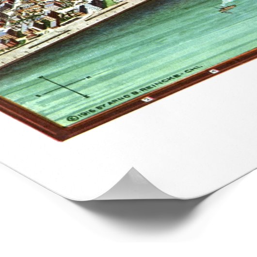 Chicago, IL Panorama Map - 1916 Poster (Hoek)