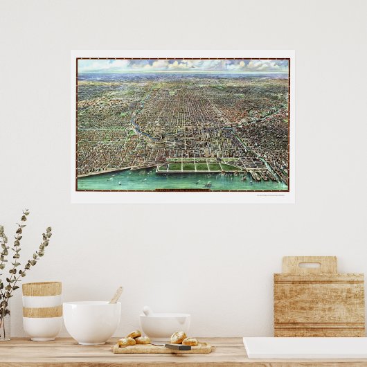Chicago, IL Panorama Map - 1916 Poster (Keuken)