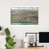 Chicago, IL Panorama Map - 1916 Poster (Thuiskantoor)