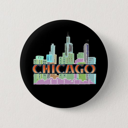 Chicago IL Ronde Button 5,7 Cm (Voorkant)