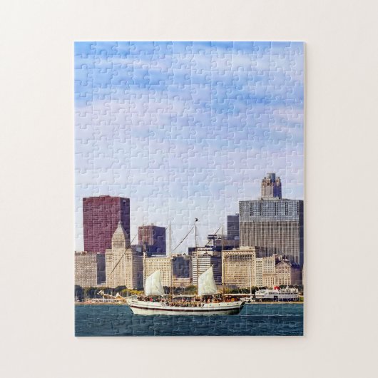 Chicago IL - Schoener op Michiganmeer Legpuzzel (Verticaal)
