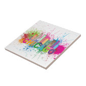 Chicago IL Skyline Abstracte Illustratie van de Kl Tegeltje (Zijkant)