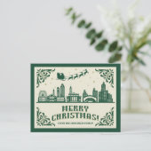 Chicago, IL Skyline Christmas Holiday Briefkaart (Staand voorkant)