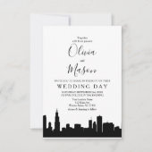 Chicago Il Skyline CityScape Uitnodiging voor een (Voorkant)