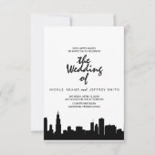 Chicago Il Skyline CityScape Uitnodiging voor een (Voorkant)