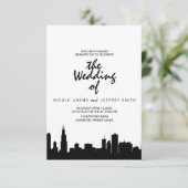 Chicago Il Skyline CityScape Uitnodiging voor een (Staand voorkant)