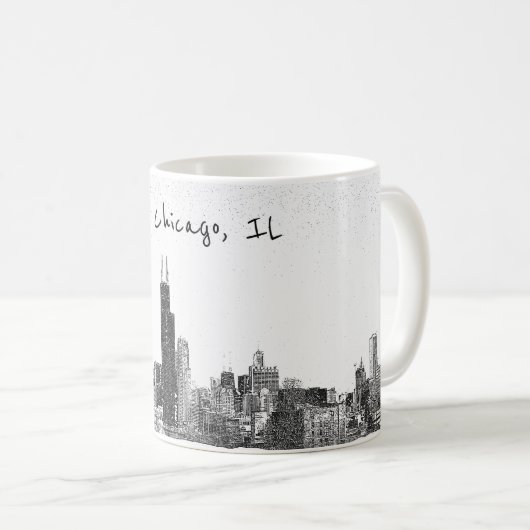 Chicago, IL skyline Koffiemok (Voorkant rechts)