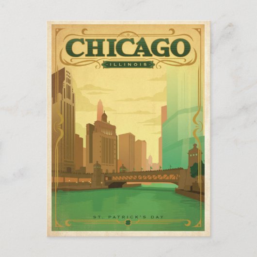 Chicago, IL - St. Patrick's Day Briefkaart (Voorkant)