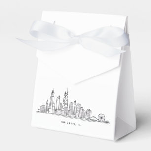 Chicago IL Stadsgezicht Illustratie Bedankdoosjes