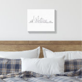 Chicago IL Stadsgezicht Illustratie Canvas Afdruk (Insitu (Slaapkamer))
