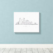 Chicago IL Stadsgezicht Illustratie Canvas Afdruk (Insitu (Houten vloer))
