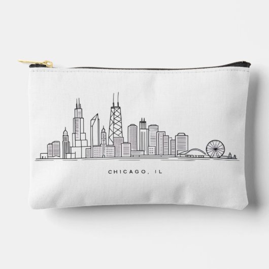 Chicago IL Stadsgezicht Illustratie Etui (Voorkant)
