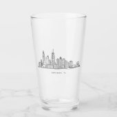 Chicago IL Stadsgezicht Illustratie Glas (Voorkant)