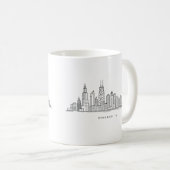 Chicago IL Stadsgezicht Illustratie Koffiemok (Voorkant rechts)