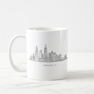 Chicago IL Stadsgezicht Illustratie Koffiemok