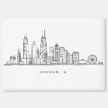 Chicago IL Stadsgezicht Illustratie