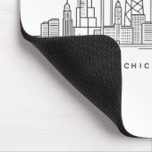 Chicago IL Stadsgezicht Illustratie Muismat (Hoek)