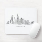 Chicago IL Stadsgezicht Illustratie Muismat (Met muis)