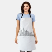 Chicago IL Stadsgezicht Illustratie Schort (Gedragen)