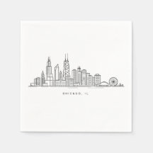 Chicago IL Stadsgezicht Illustratie