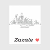 Chicago IL Stadsgezicht Illustratie Sticker (Vel)