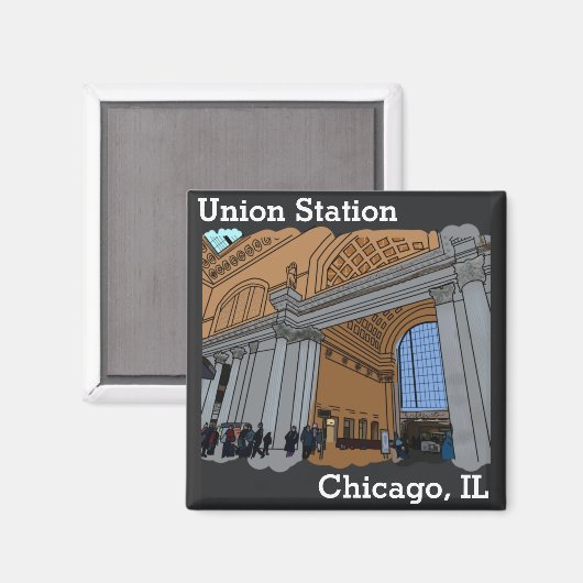 Chicago, IL-station magnet (Voorkant / Achterkant)