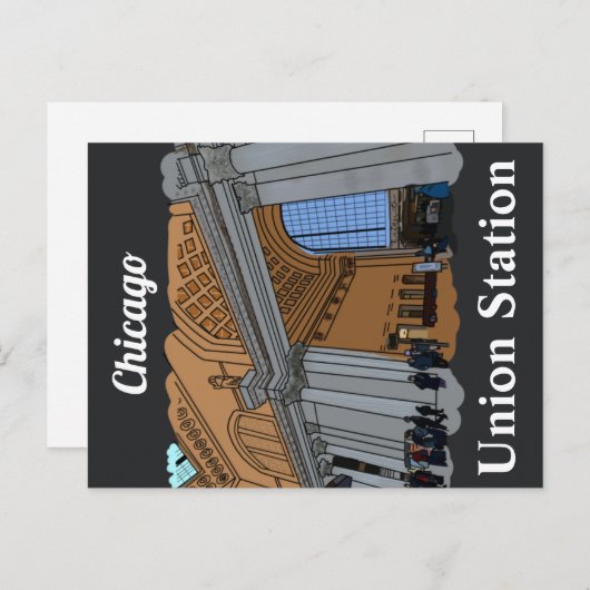 Chicago, IL-treinstation Briefkaart (Voorkant / Achterkant)