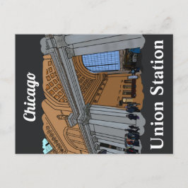 Chicago, IL-treinstation Briefkaart