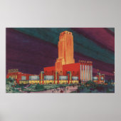 Chicago, IL - Uitzicht van de General Motors Build Poster (Voorkant)