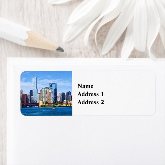 Chicago IL - Uitzicht vanaf Lake Michigan Etiket (Insitu)