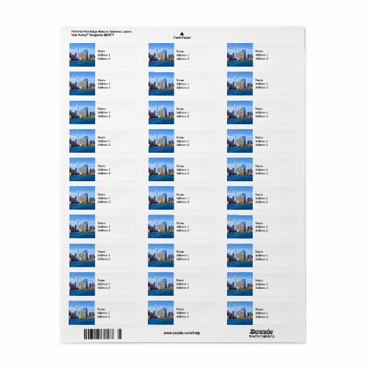 Chicago IL - Uitzicht vanaf Lake Michigan Etiket (Full Sheet)