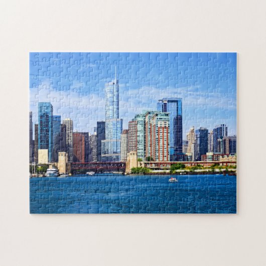 Chicago IL - Uitzicht vanaf Lake Michigan Legpuzzel (Horizontaal)