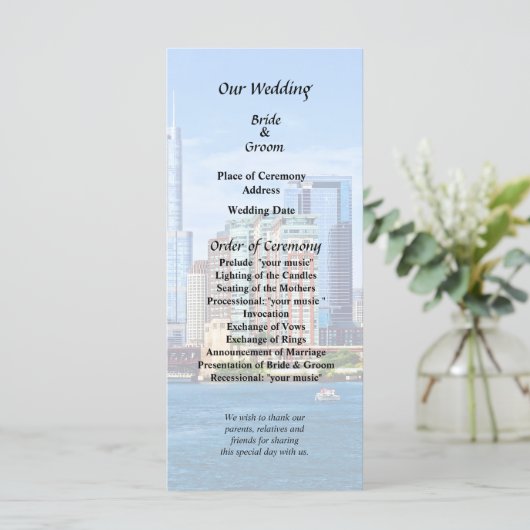 Chicago IL - Uitzicht vanaf Lake Michigan Programmakaart (Staand voorkant)