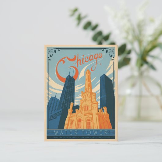 Chicago, IL - Watertoren Briefkaart (Staand voorkant)