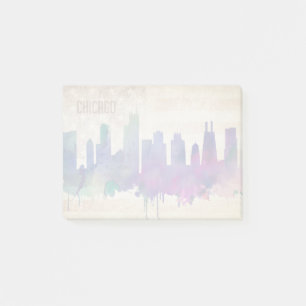 Chicago, IL Waterverf City Skyline Post-it® Notes