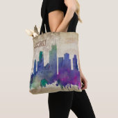 Chicago, IL | Waterverf City Skyline Tote Bag (Dichtbij)