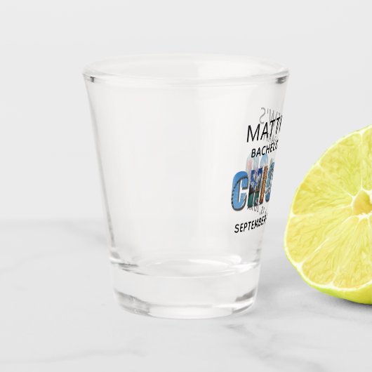 Chicago Ilinois Bachelor Party Trouwgunst Shot Glas (Links)