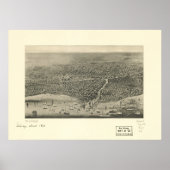 Chicago Illinois 1860 Antiek Panoramic Map Poster (Voorkant)