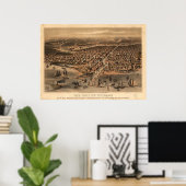 Chicago Illinois 1871 Antiek Panoramic Map Poster (Thuiskantoor)
