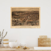 Chicago Illinois 1871 Antiek Panoramic Map Poster (Keuken)