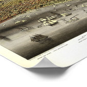 Chicago Illinois 1874 Antiek Panoramic Map Poster (Hoek)