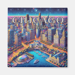 Chicago Illinois 3 Souvenir Koelkastmagneet Magneet