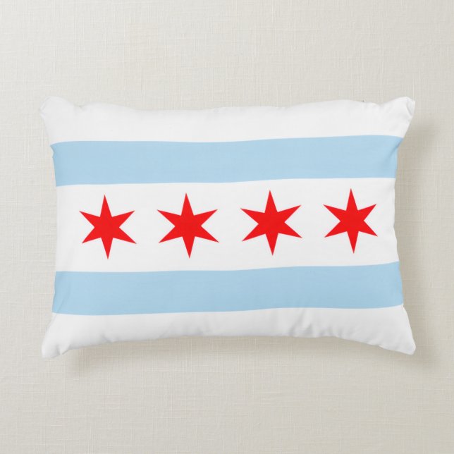 Chicago Illinois 4 sterren vintage reis Accent Kussen (Voorkant)