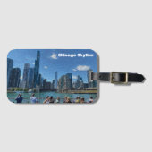 Chicago, Illinois Abstract Skyline Bagagelabel (Voorkant (horizontaal))