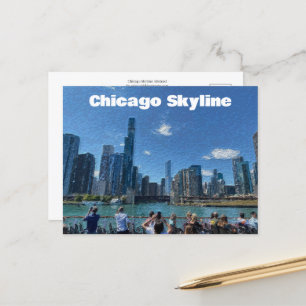 Chicago, Illinois Abstract Skyline Briefkaart