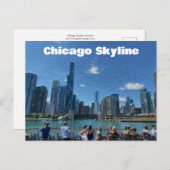 Chicago, Illinois Abstract Skyline Briefkaart (Voorkant / Achterkant)