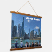 Chicago, Illinois Abstract Skyline Hangend Wandkleed (Gebogen)